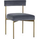 Seneca Antique Brass / Velvet Slate Dining Chair, Set Of 2